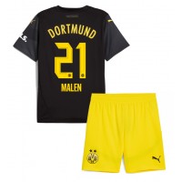 Borussia Dortmund Donyell Malen #21 Auswärts Trikotsatz Kinder 2024-25 Kurzarm (+ Kurze Hosen)